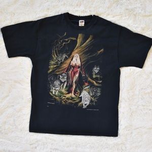 Vintage 1997 Ruth Thompson Wolf Goddess “Howl” Tee